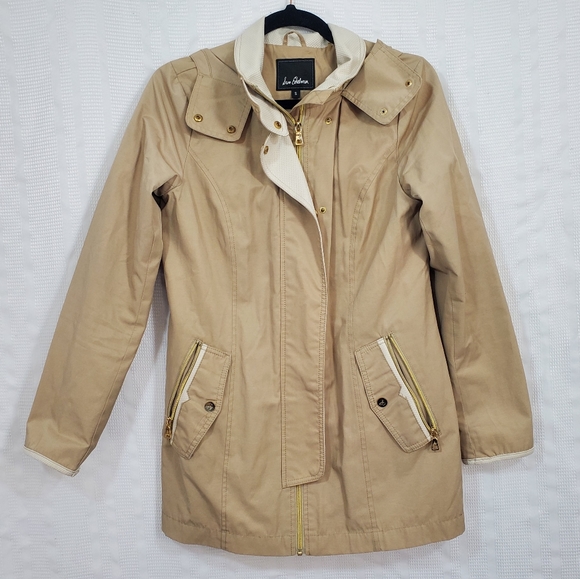 SAM EDELMAN Raincoat Trench Coat Tan Khaki Beige Size Small EUC - Picture 2 of 10